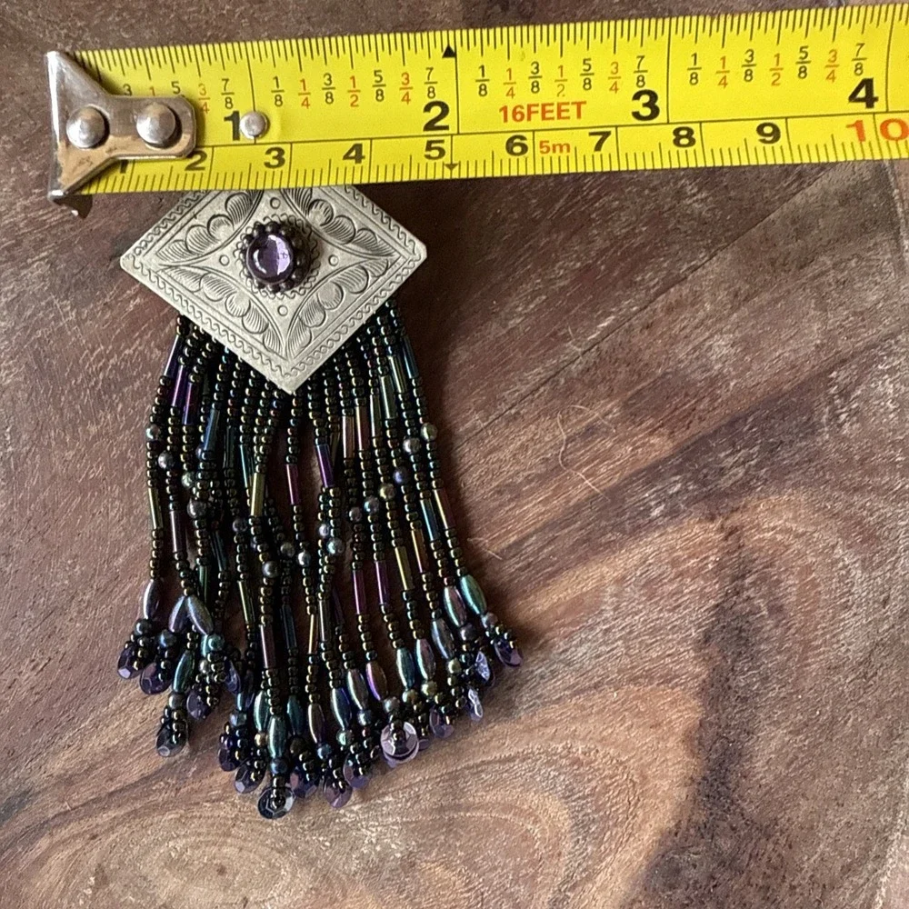 Beaded Pin Brooch‎ Pendant Purple Green
